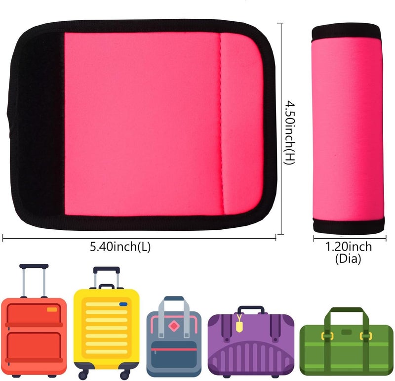 Gowraps Luggage Handle Wrap 2 Pack Luggage Handle Wraps for Suitcase Bright Neoprene Luggage Handle Covers/Extender/Identifiers-Travel Accessories Must Haves (Pink-2 Pack) - Image 2